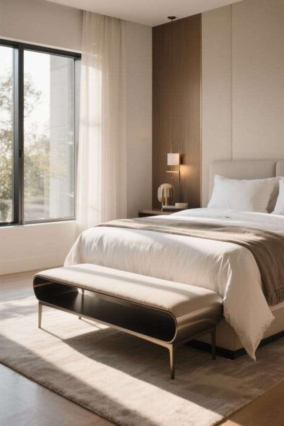 contemporary bedroom bench selection