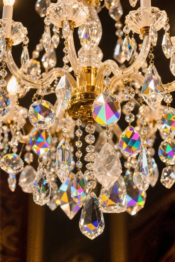diverse crystal types enhance chandeliers