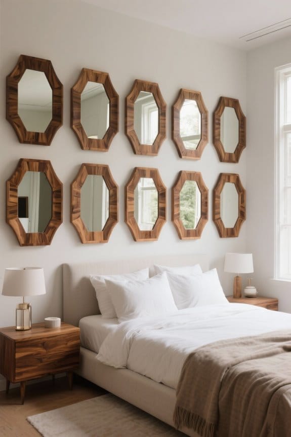 top wooden frame mirrors